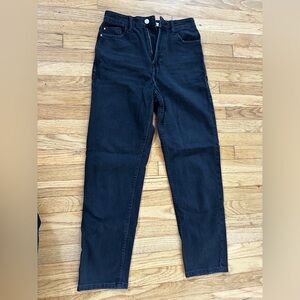 NWOT Black Zara Straight Leg Ankle Jeans